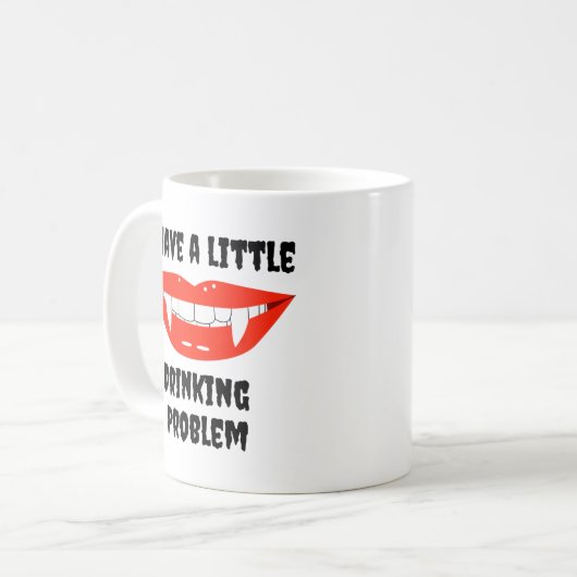Mug J'Ai Un Petit Problème De Boisson Vampire Fangs (Devant gauche)