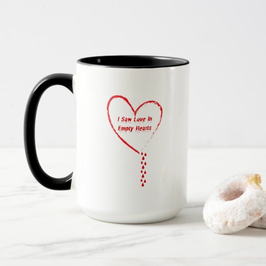 Mug J'Ai Vu L'Amour Dans Les Coeurs Vide Design 3 (Avec donut)