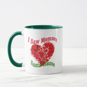 Mug J'ai vu maman Kiss Père Noël drôle Noël