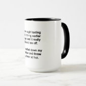 Mug J'ai vu une fille texter (Devant droit)