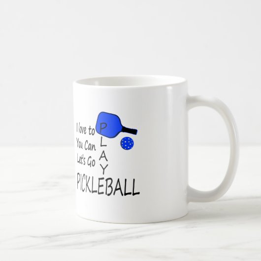 Mug j'aime à vous peux laisse aller bleu de pickleball (Droite)