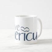 Mug J'aime Americus avec des coeurs (Devant droit)