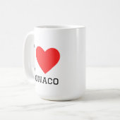 Mug J'aime autocollant carré de Monaco (Devant gauche)