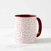 Mug J'aime B Vous — Initiale personnalisée “B” romanti (Devant droit)