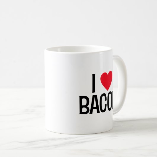 Mug J'Aime Bacon. (Devant droit)