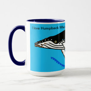 Mug J'aime BALEINES à bosse - Faune - Océan - Bleu