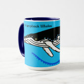 Mug J'aime BALEINES à bosse - Faune - Océan - Bleu (Devant gauche)