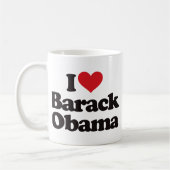 Mug J'aime Barack Obama (Gauche)