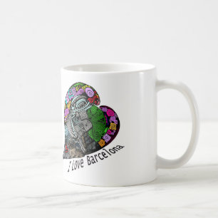 Mug J'aime Barcelone - la ville de fleur