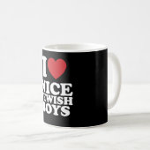 Mug J'Aime Belle Juive Garçons Je Coeur Super Rétro (Devant droit)