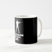 Mug  J'aime biathlon Silhouette de biathlon élégant (Devant droit)