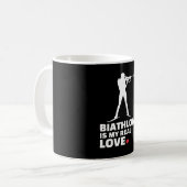 Mug  J'aime biathlon Silhouette de biathlon élégant (Devant gauche)