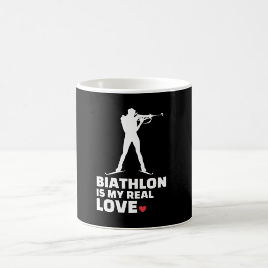 Mug J'aime biathlon Silhouette de biathlon élégant (Centre)