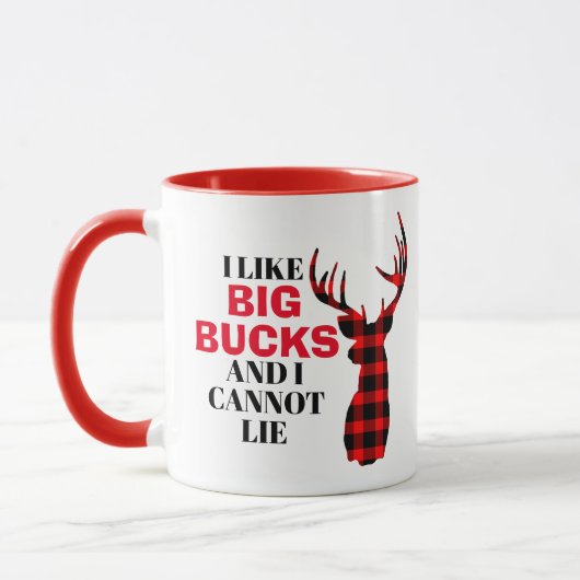 Mug J'aime BIG BUCKS Drôle Chasse (Gauche)
