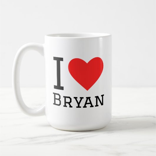 Mug J'aime Bryan (Gauche)