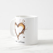 Mug J'Aime Café, Café Coeur Conception Splash, Drôle (Devant gauche)