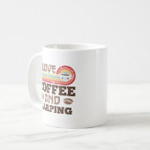 Mug J'aime Café et Larping Retro Sunset Cadeau (Devant gauche)