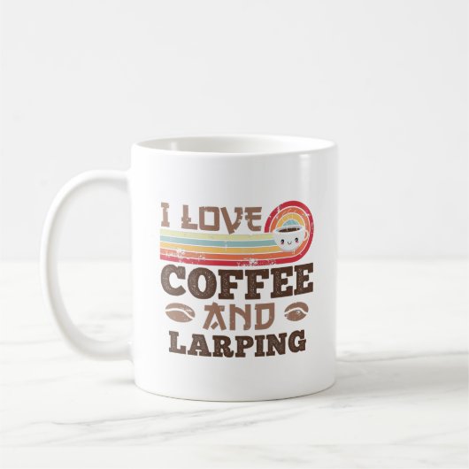 Mug J'aime Café et Larping Retro Sunset Cadeau (Gauche)