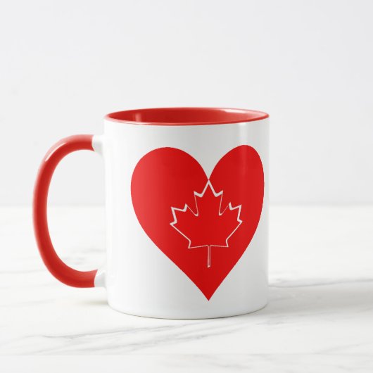 Mug J'aime Canada Patriotic Heart Maple leaf (Gauche)