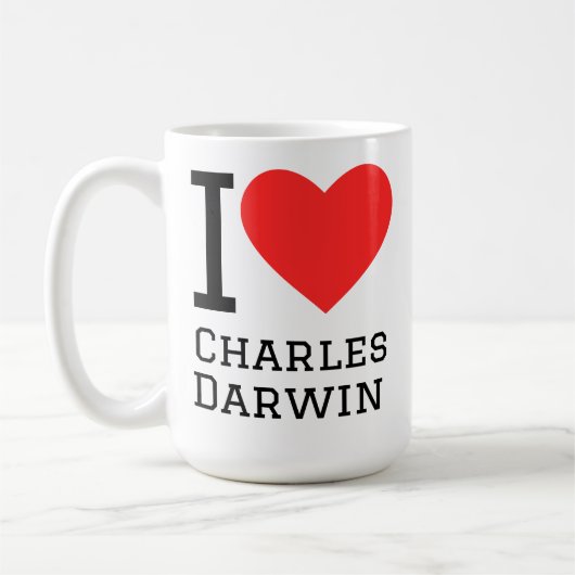 Mug J'aime Charles darwin (Gauche)