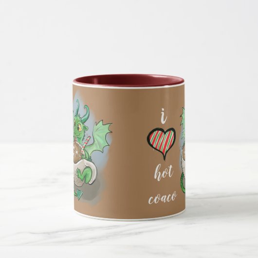 Mug J'AIME chaud Coco Baby Dragon Noël (Centre)