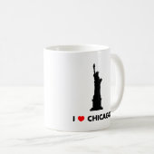 Mug J'aime Chicago - statue de la liberté (Devant droit)