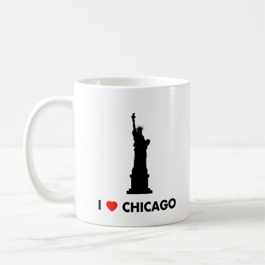 Mug J'aime Chicago - statue de la liberté (Gauche)