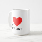 Mug J'aime christine (Devant gauche)