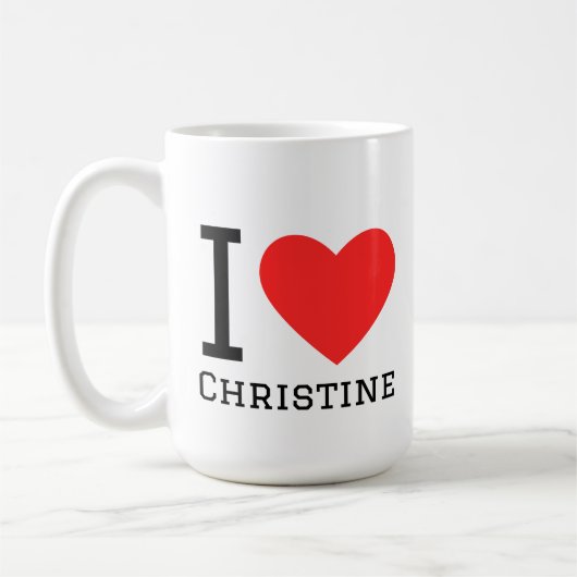 Mug J'aime christine (Gauche)