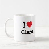 Mug J'aime Clare coeur T-shirt (Gauche)