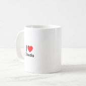 Mug j'aime claudia (Devant gauche)