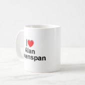 Mug J'aime (coeur) Alan Greenspan (Devant gauche)