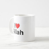 Mug J'aime (coeur) Allah (Devant gauche)