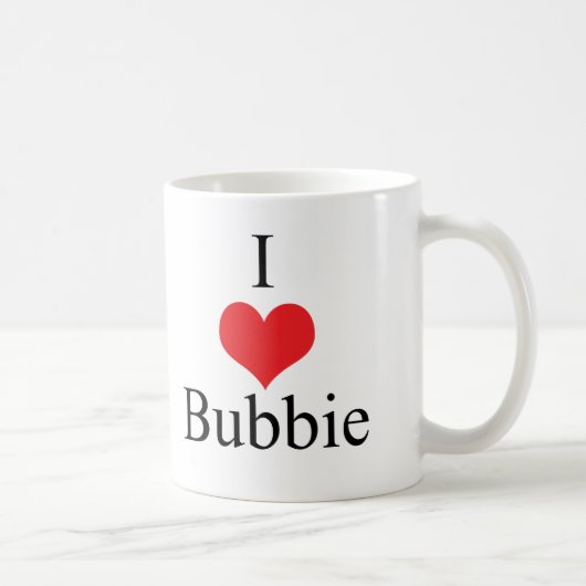 Mug J'aime (coeur) Bubbie (Droite)