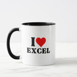 Mug J'aime coeur Excel Funny Spreadsheet Lover