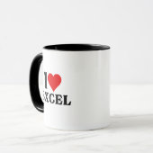 Mug J'aime coeur Excel Funny Spreadsheet Lover (Devant gauche)