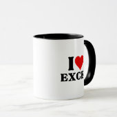 Mug J'aime coeur Excel Funny Spreadsheet Lover (Devant droit)