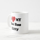 Mug J'aime (coeur) le mon hue hue le chat de Kitty (Devant gauche)