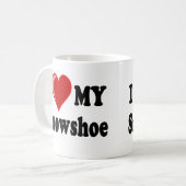 Mug J'aime (coeur) mon chat de raquette (Devant gauche)