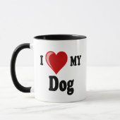 Mug J'aime (coeur) mon chien (Gauche)