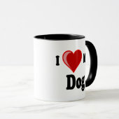 Mug J'aime (coeur) mon chien (Devant droit)