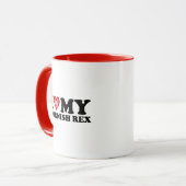 Mug J'aime (Cœur) Mon Cornish Rex (Devant gauche)
