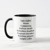 Mug J'aime (coeur) mon travail - raisons drôles pour (Gauche)