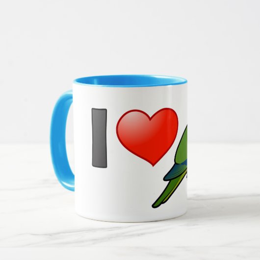 Mug J'aime Conures Sombre-dirigé (Devant gauche)