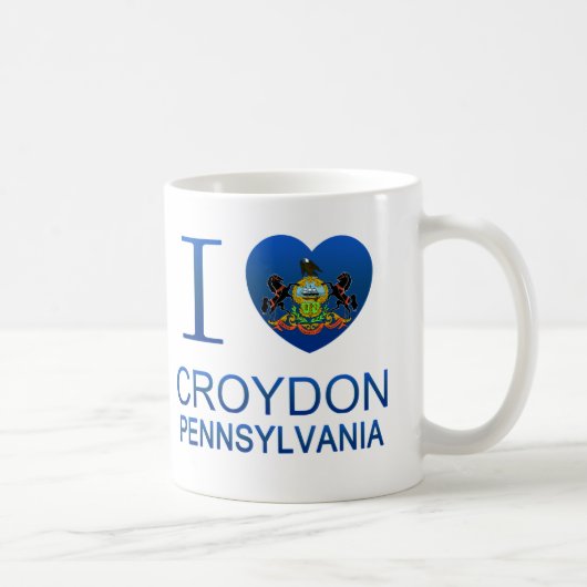 Mug J'aime Croydon, PA (Droite)