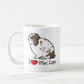 Mug J'aime de mini lapins de Lop (Gauche)