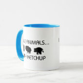Mug J'aime des animaux avec le ketchup (Devant gauche)