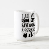 Mug J'aime des animaux de café et fais une sieste (Devant droit)