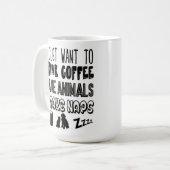 Mug J'aime des animaux de café et fais une sieste (Devant gauche)