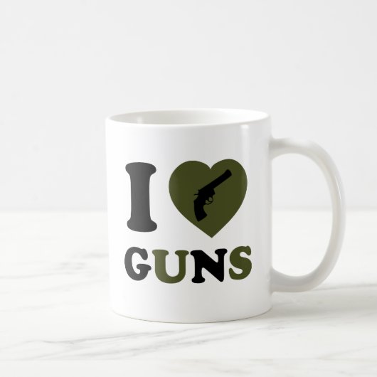 Mug J'aime des armes à feu (Droite)